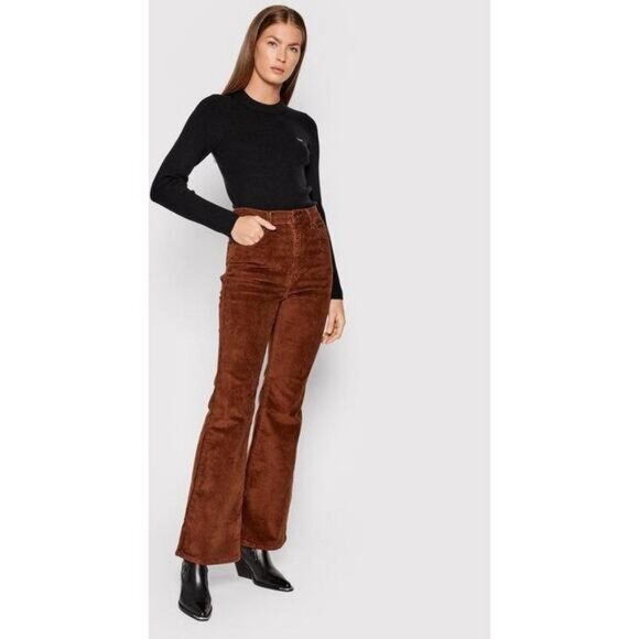 Levi's 70's High Flare Smooth Corduroy Pant In Mahogany Rust Red - Picture 1 of 9